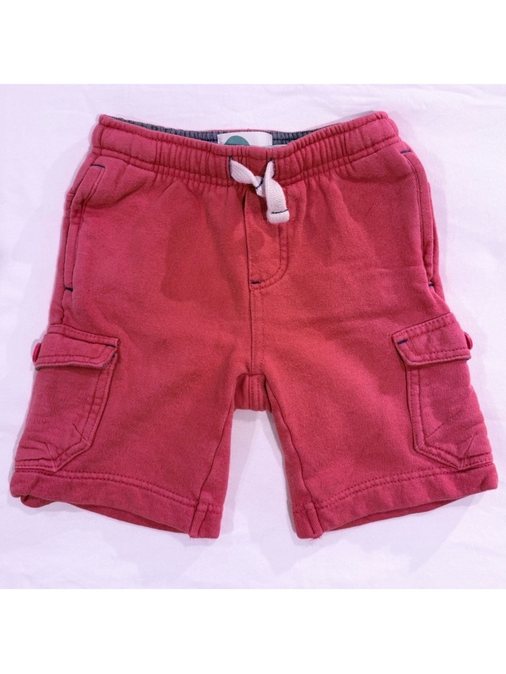 Mini Boden Jersey Cargo Shorts Boys 5 Y Cotton Summer Pull-Ons Drawstring Red